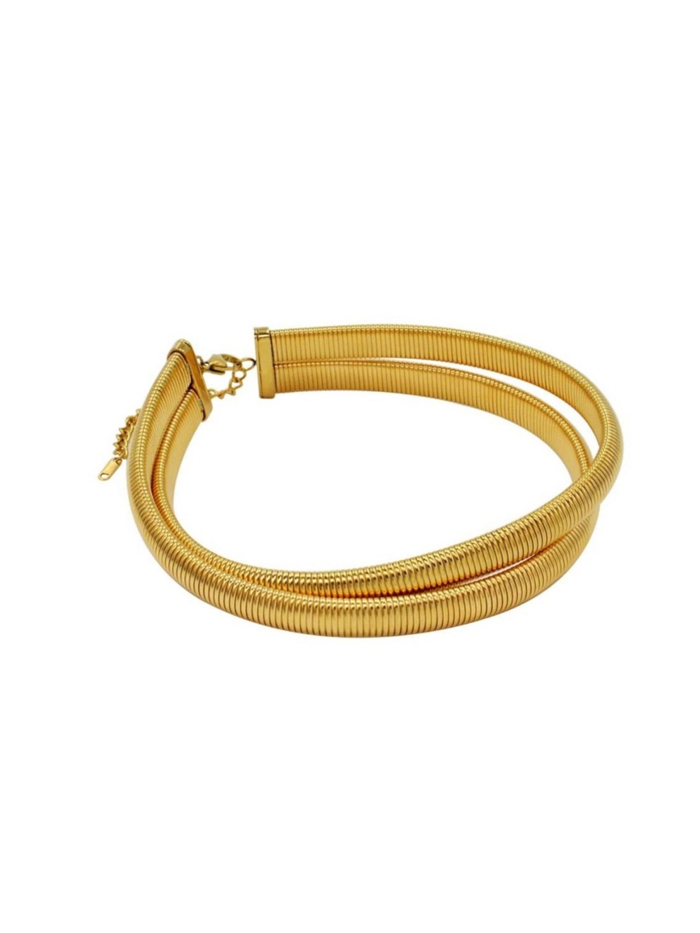 Gold Layered Flex Snake Chain Choker Necklace